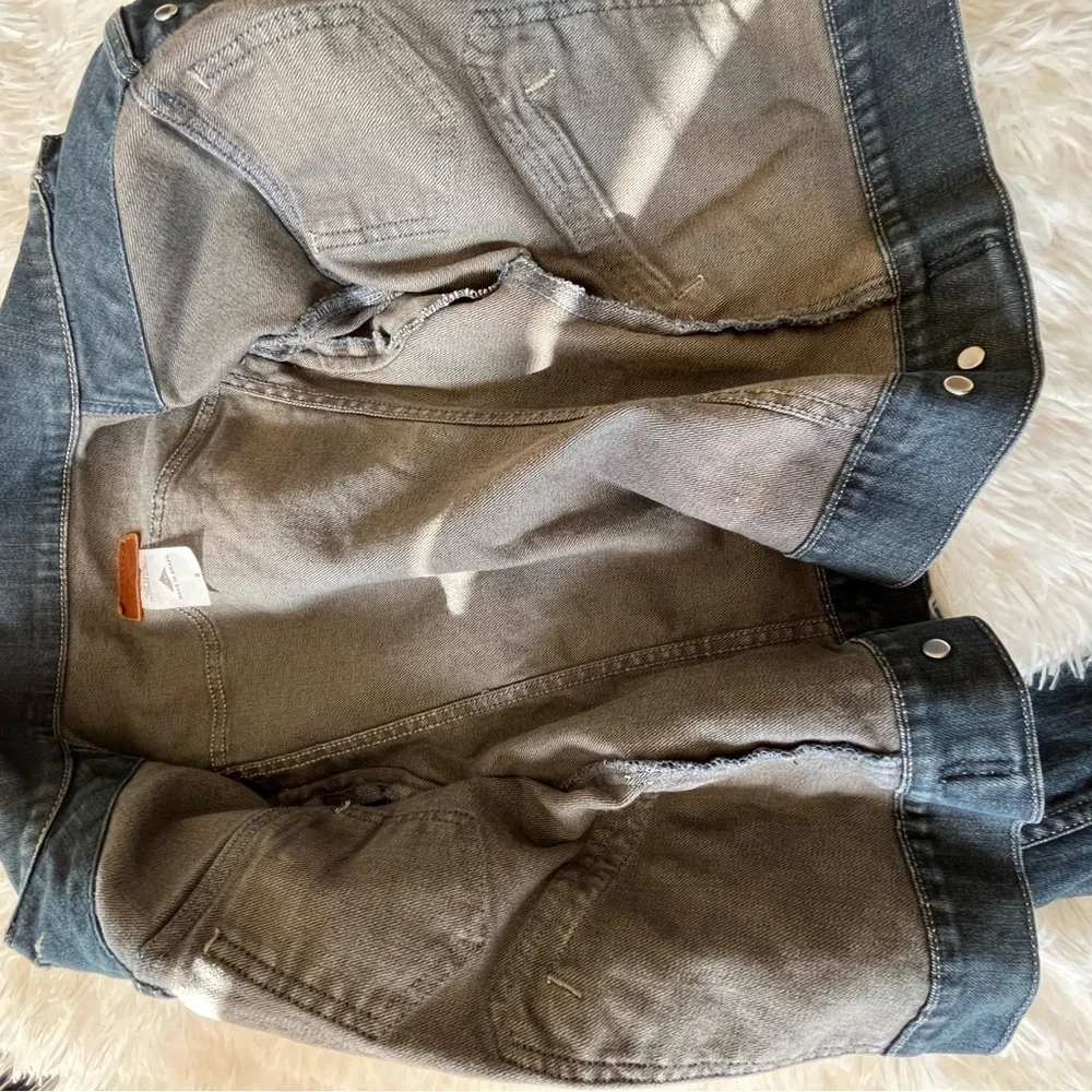 Levi's Ex Boyfriend Trucker Cowgirl Jean jacket denim dark blue Womens Small - Picture 7 of 11